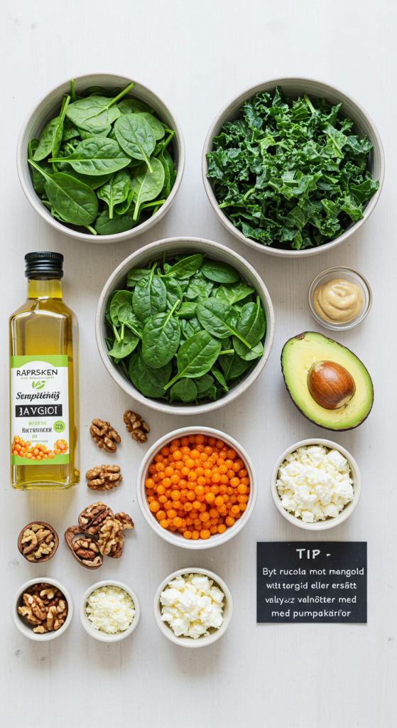 Ingredienser för Norrsken Sallad