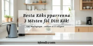 Moderna elektriska köksapparater – vattenkokare, stavmixer och kaffebryggare – på en svensk köksbänk
