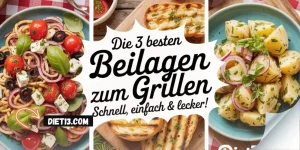 besten Beilagen zum Grillen - Mediterraner Nudelsalat - Gegrilltes Knoblauchbrot mit Kräuterbutter - Bayerischer Kartoffelsalat
