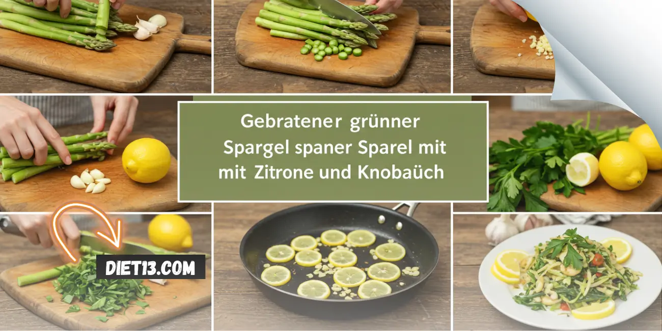 gebratener grüner Spargel mit Zitrone und Knoblauch - spargelsalat rezept klassisch