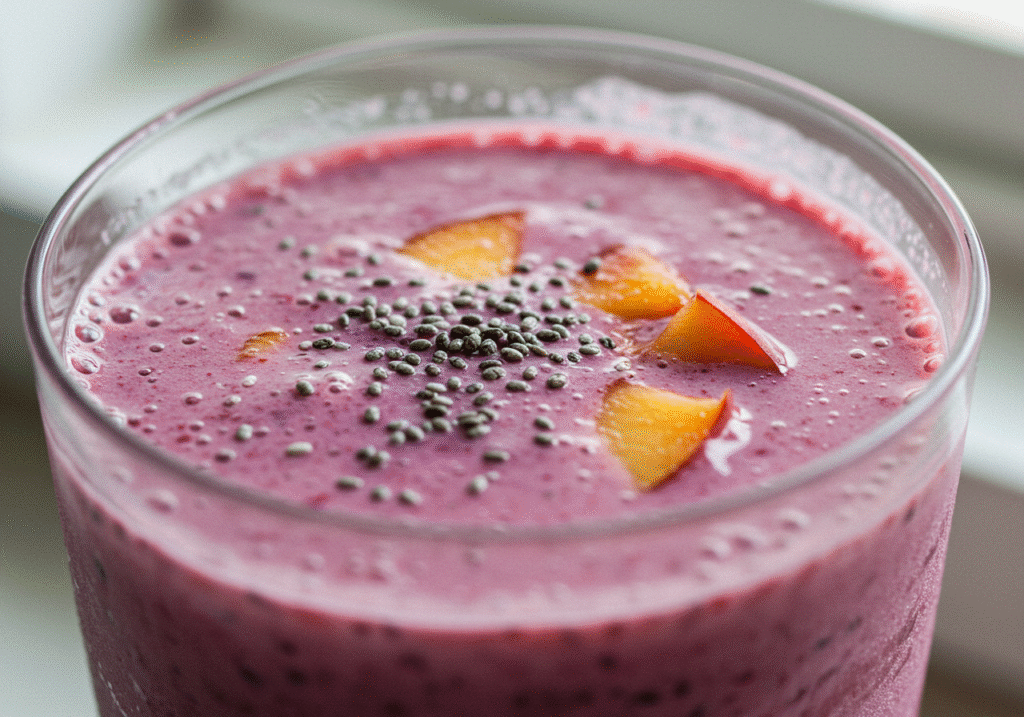 Blueberry Peach Chia Smoothie