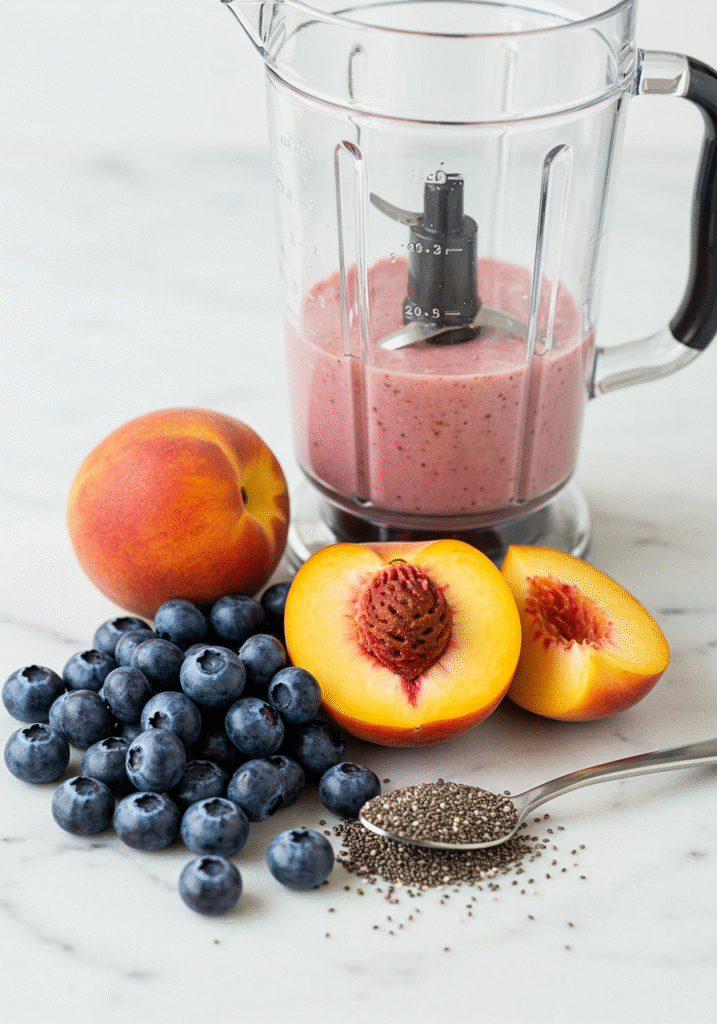 Blueberry Peach Chia Smoothie