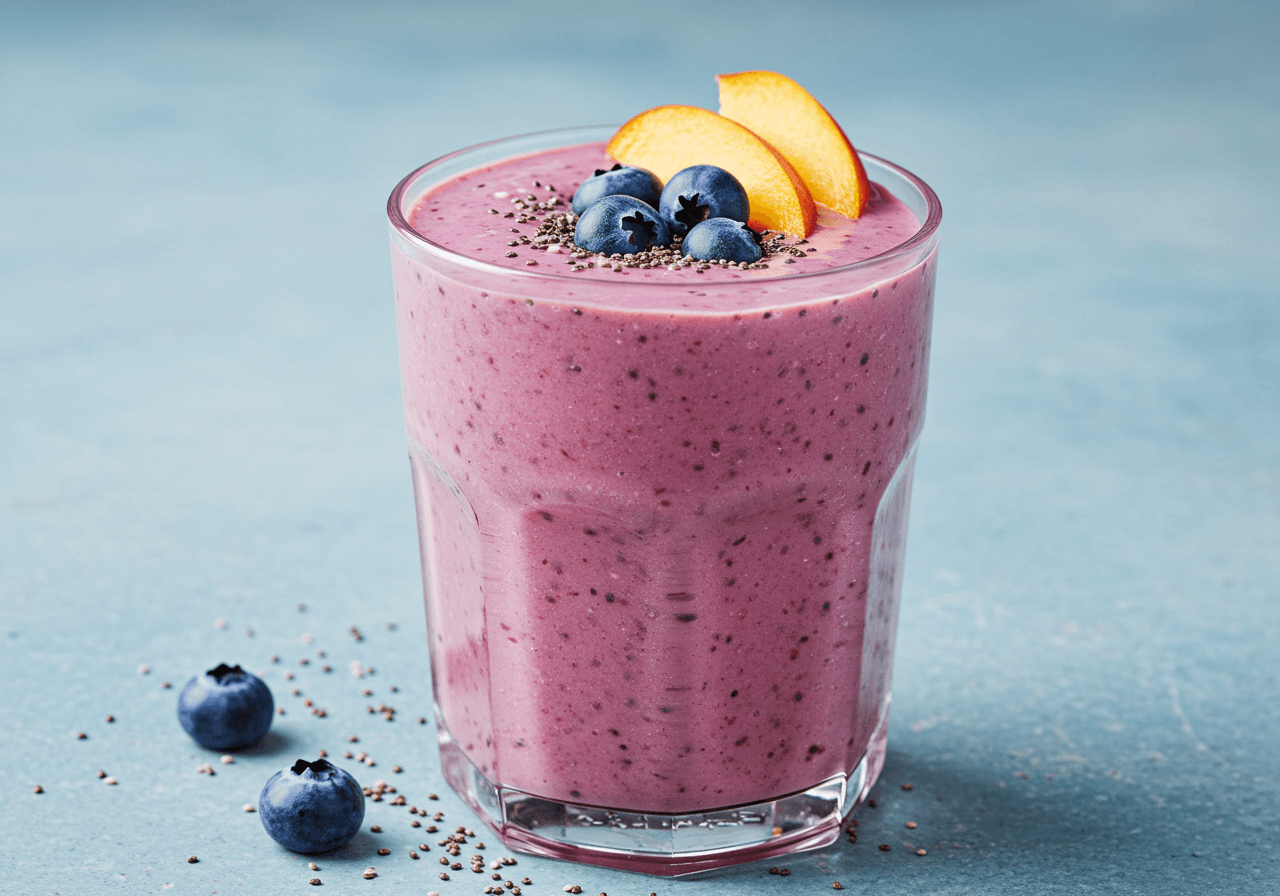 Blueberry Peach Chia Smoothie
