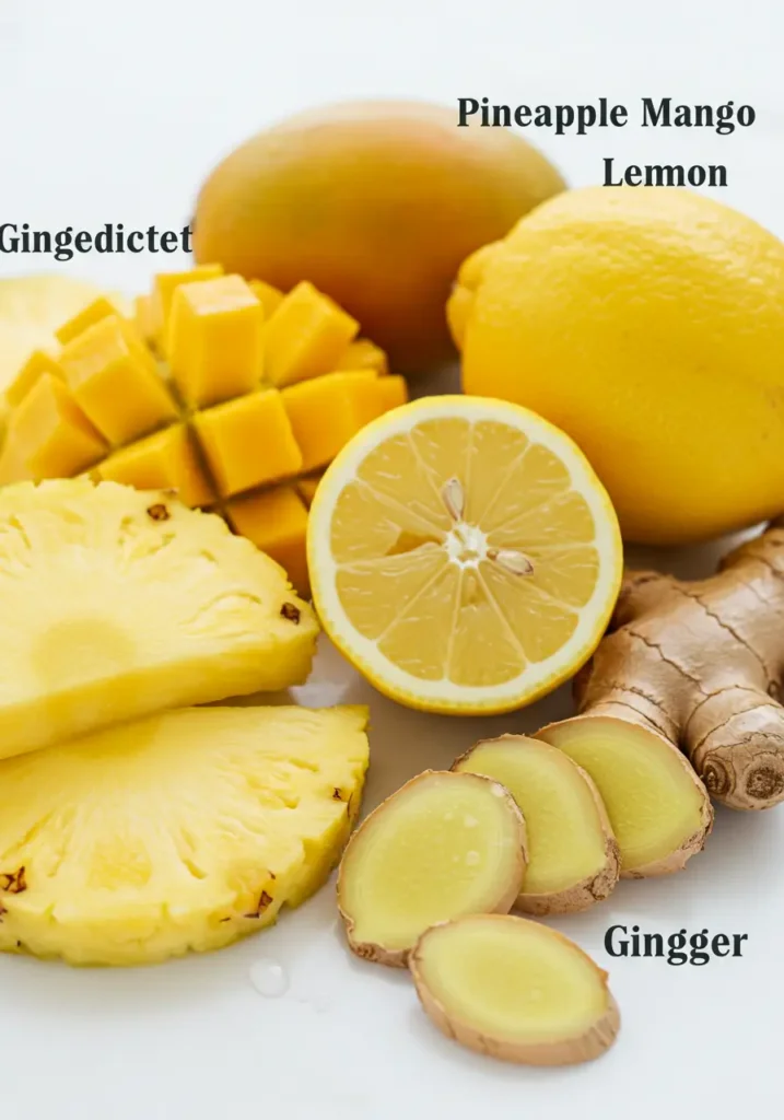 Pineapple Mango Lemon Ginger Juice – Zesty Homemade Blend